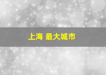 上海 最大城市